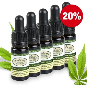 Pakiet 5 sztuk - Olejek CBD Pure Life 2000mg/10ml (20%)