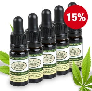 Pakiet 5 sztuk - Olejek CBD Pure Life 1500mg/10ml (15%)