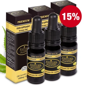 Pakiet 3 sztuk - Olejek CBD Premium 1500mg/10ml (15%)